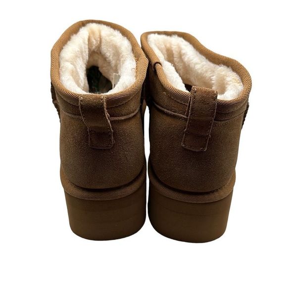 CUSHIONAIRE Women's Genuine Suede pull on platform boot 9.5 WIDE CHESTNUT - Picture 4 of 7